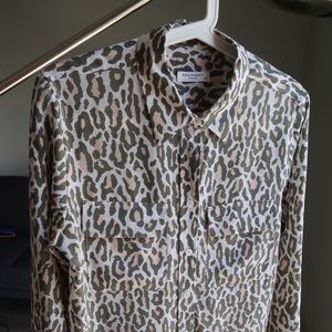 Equipment silk shirt leopard print